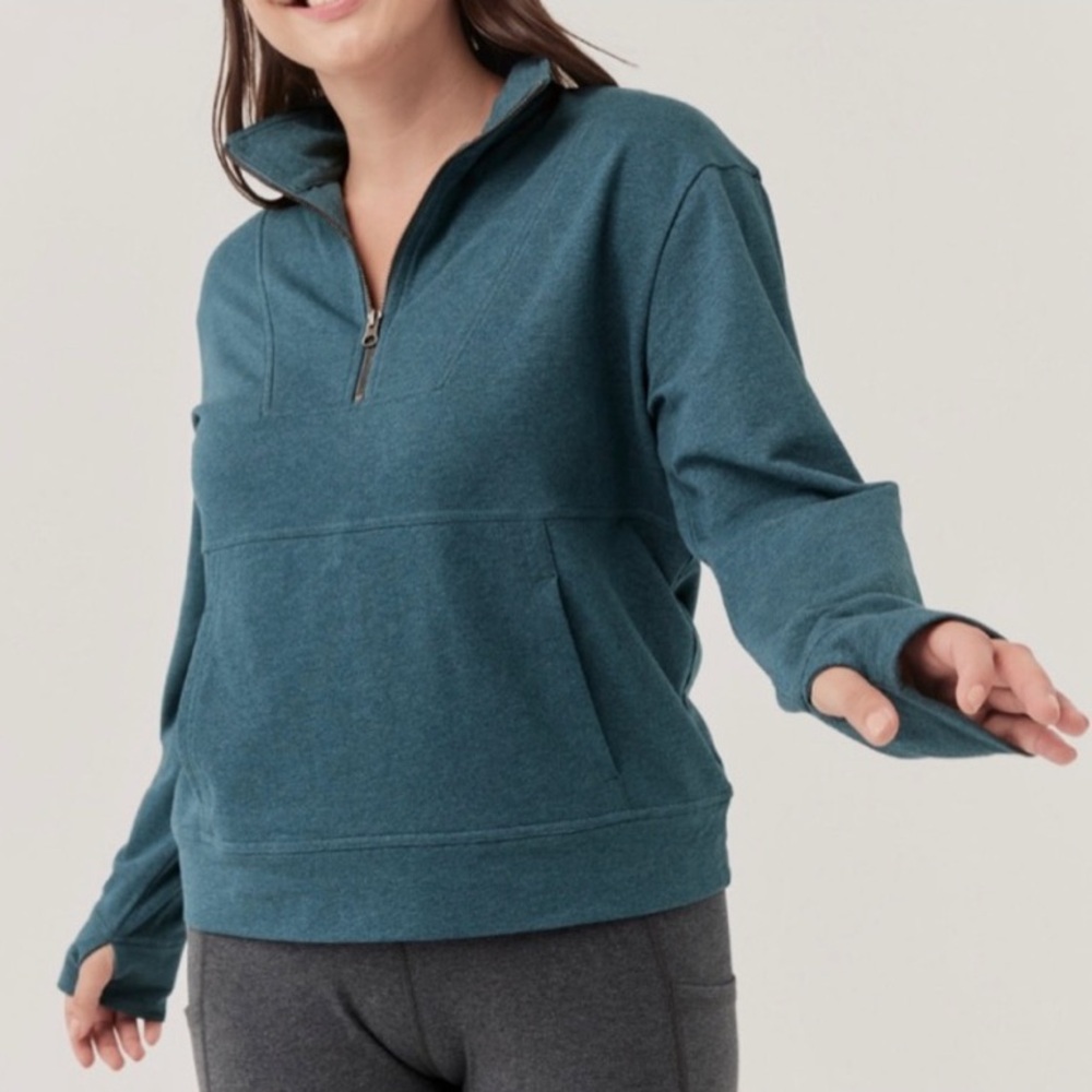 Pact The Studio Quarter Zip Organic Cotton Women’s Sweatshirt Size Small